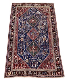 Antiker Qashqai-Teppich 2.62 m X 1,57 m, antik