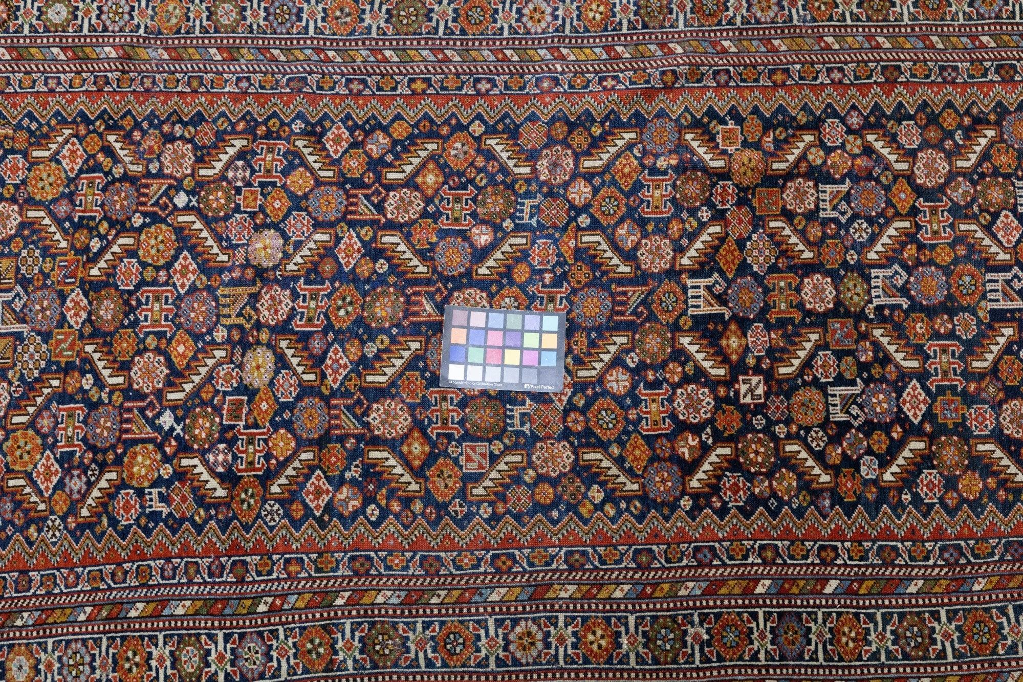 Antique Qashqai Rug 3'6'' x 7'5'' For Sale 2
