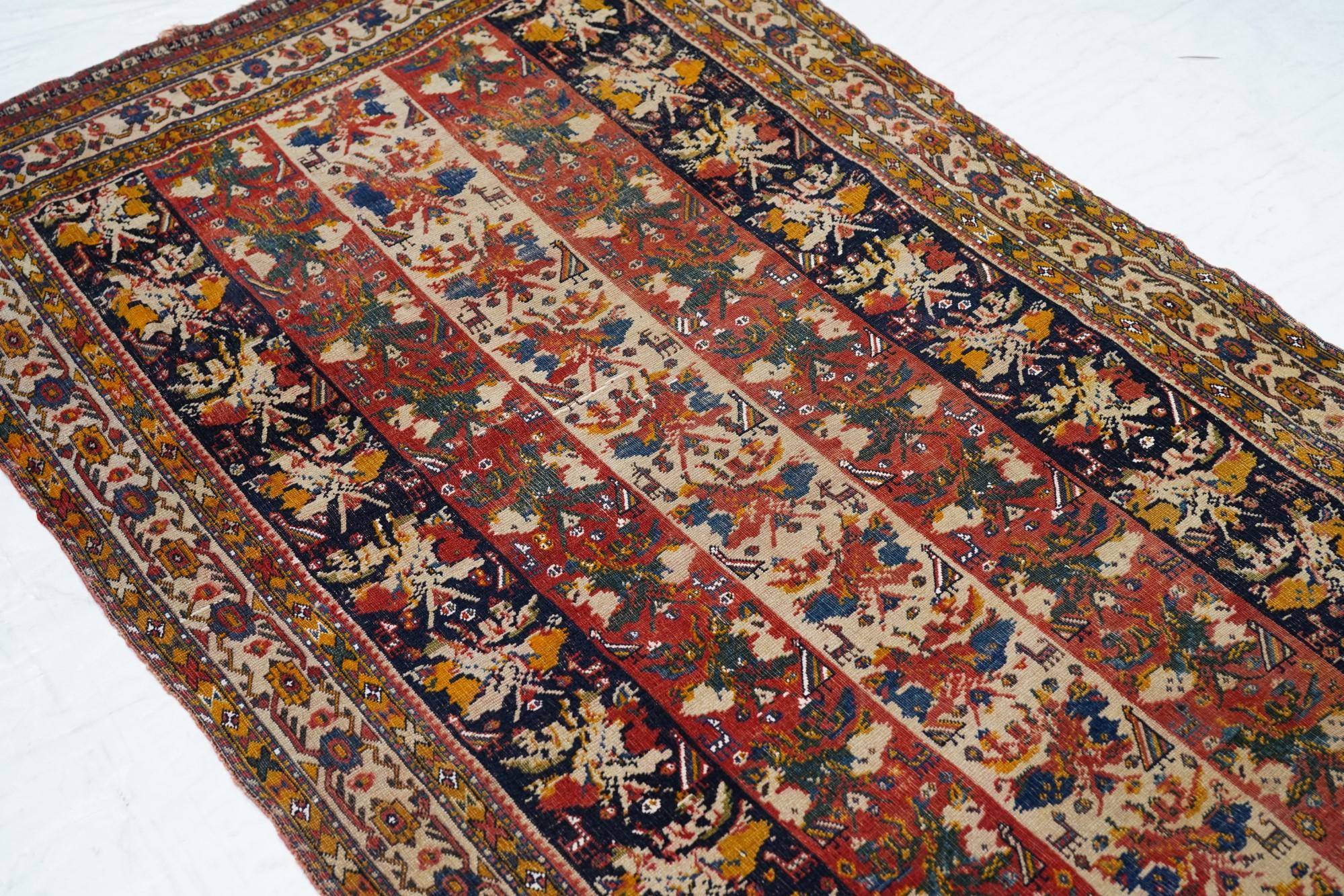 Antique Qashqai Rug For Sale 1