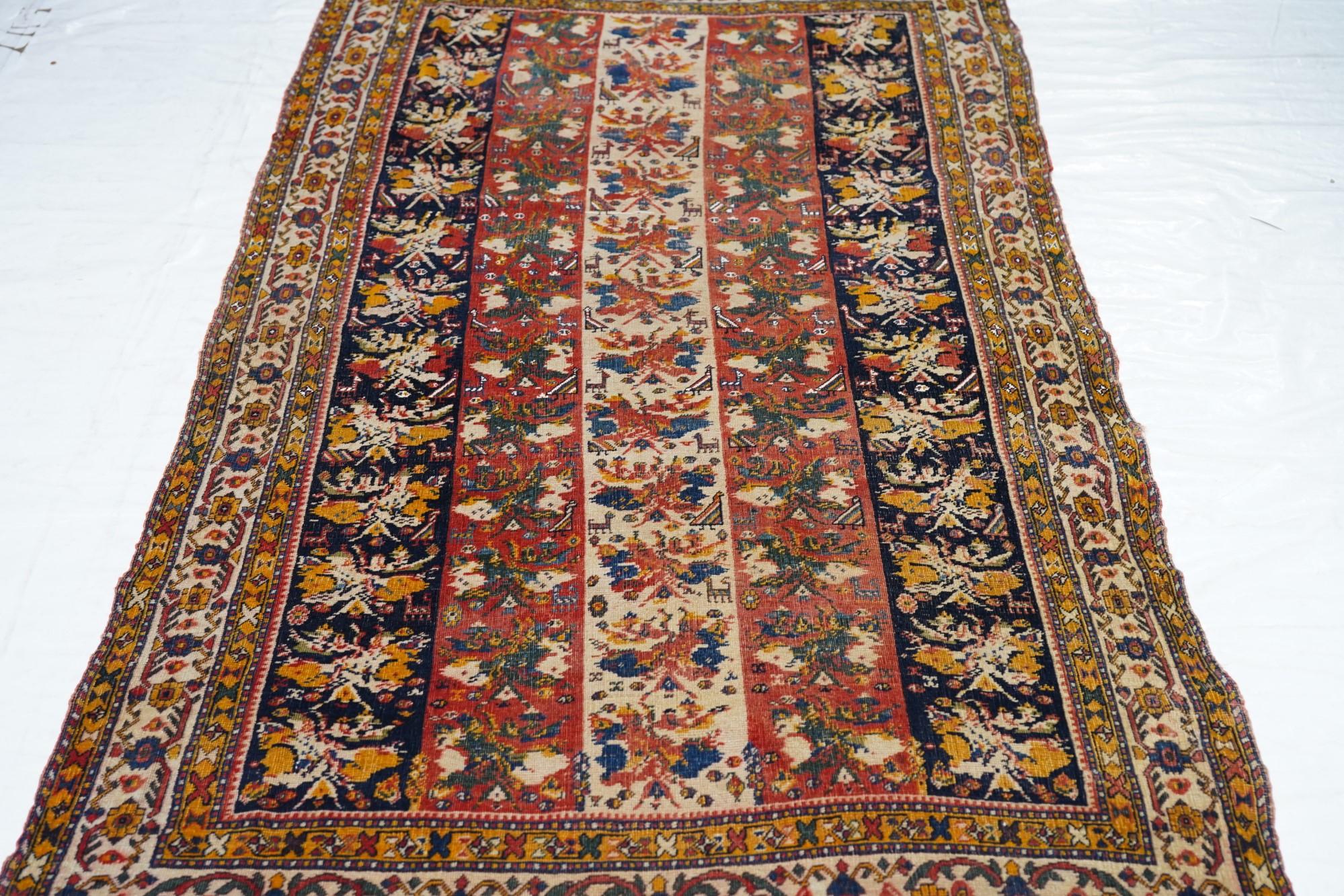 Antique Qashqai Rug For Sale 2