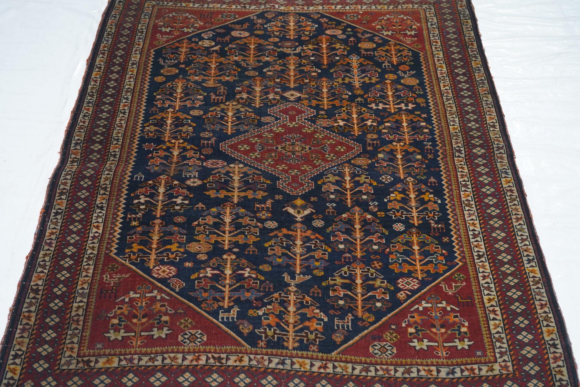 Antique Qashqai Rug For Sale 2