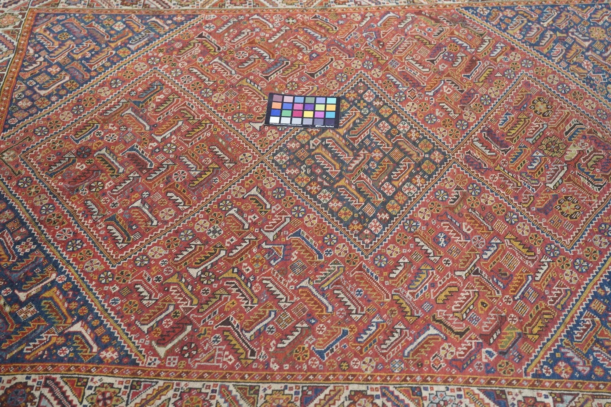 Tappeto antico Qashqai 4'2'' x 5'2'' in vendita 3