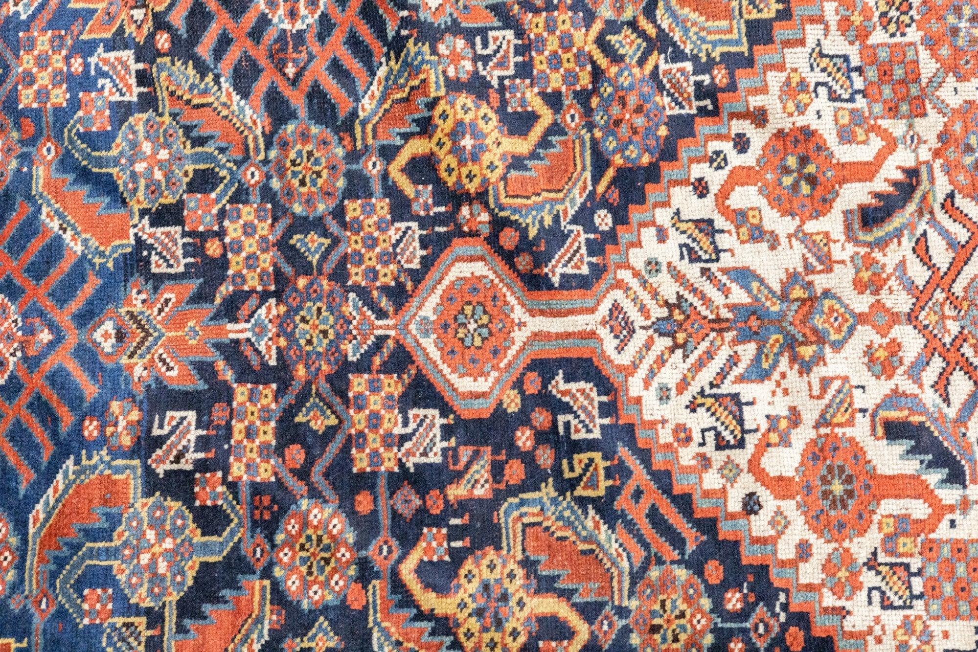 Wool Antique Qashqai Rug 4'7'' x 6'3'' For Sale