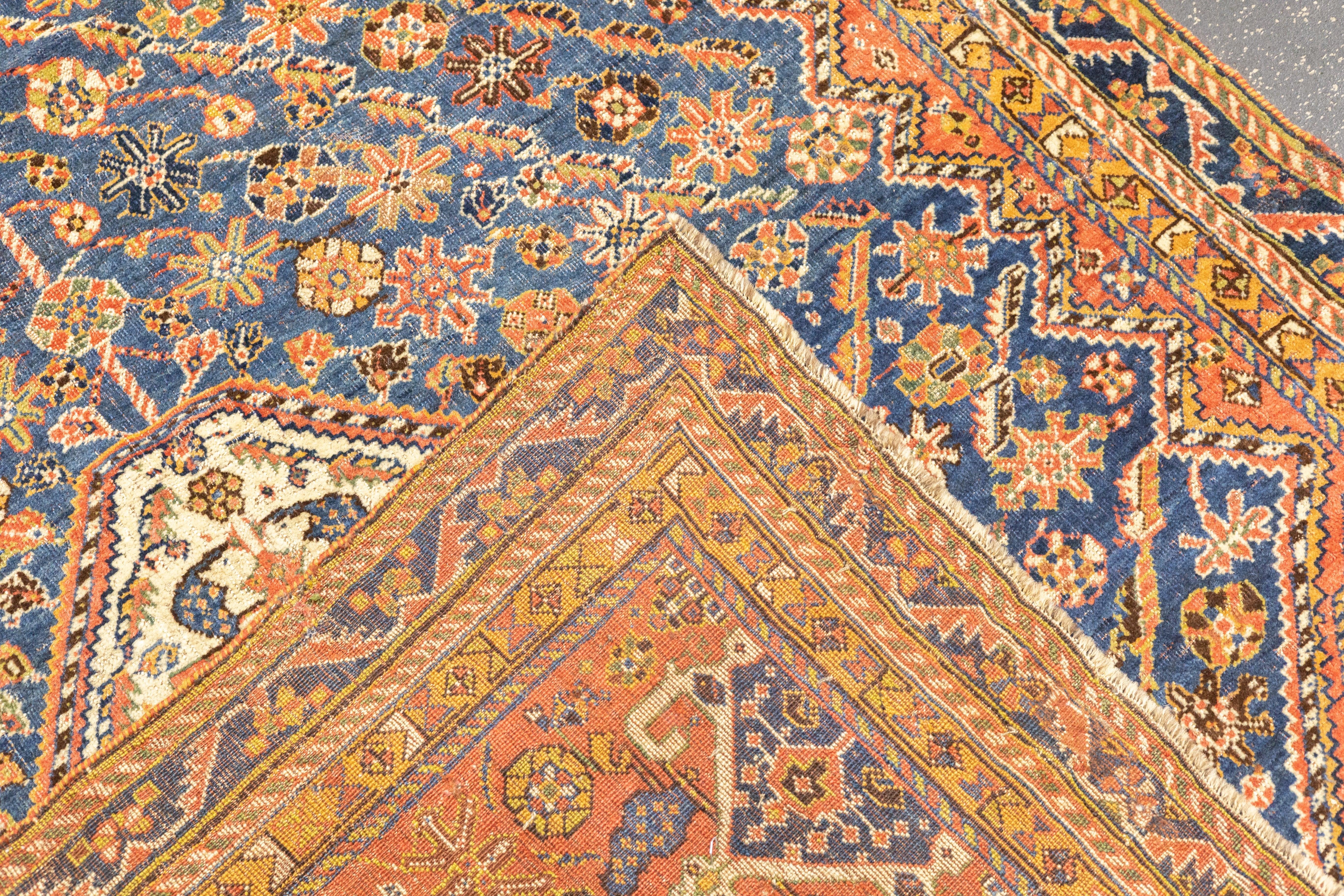 Antique Qashqai Rug 4'9'' x 6'8'' For Sale 4