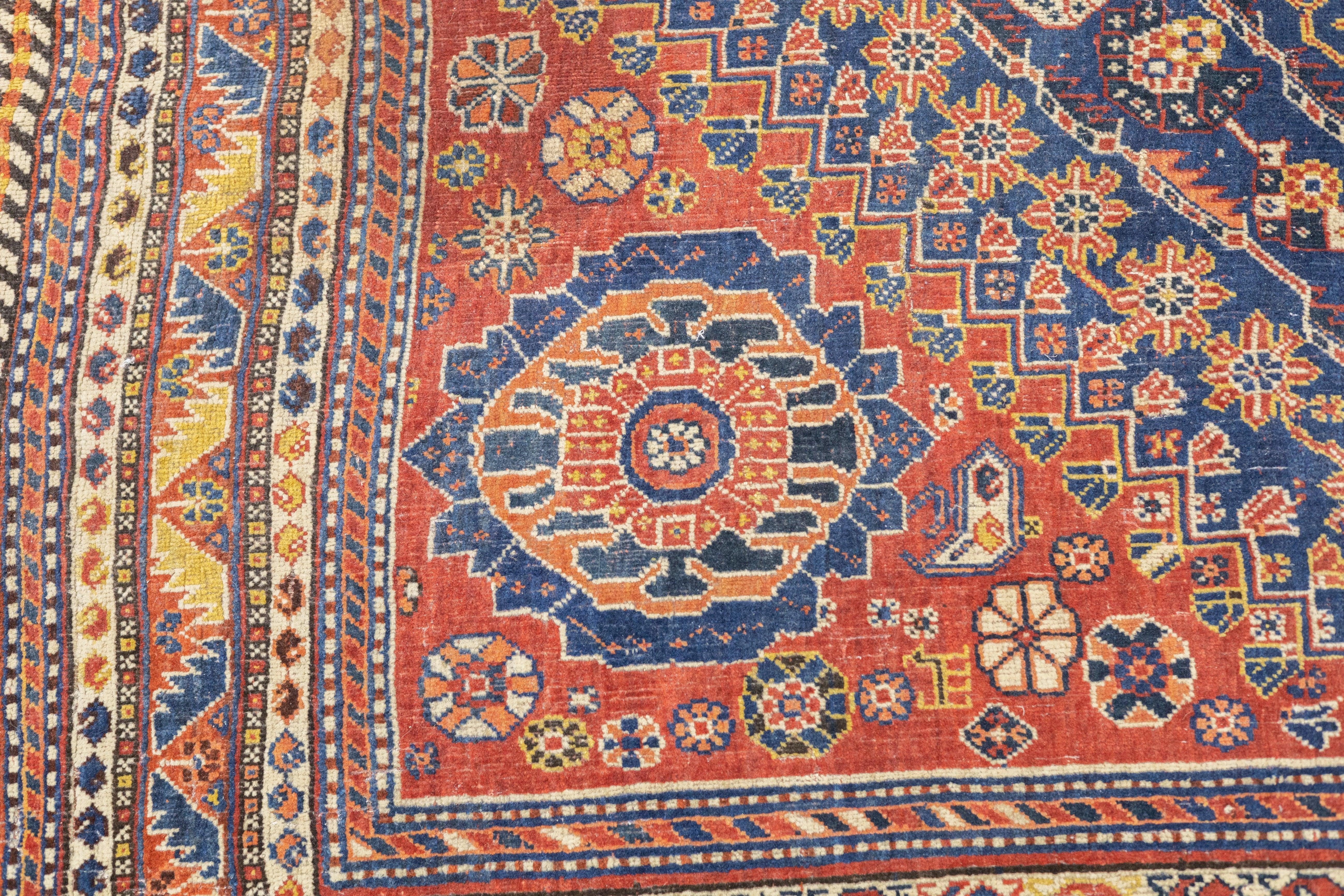 Antique Qashqai Rug 5'4'' x 7'10'' For Sale 2