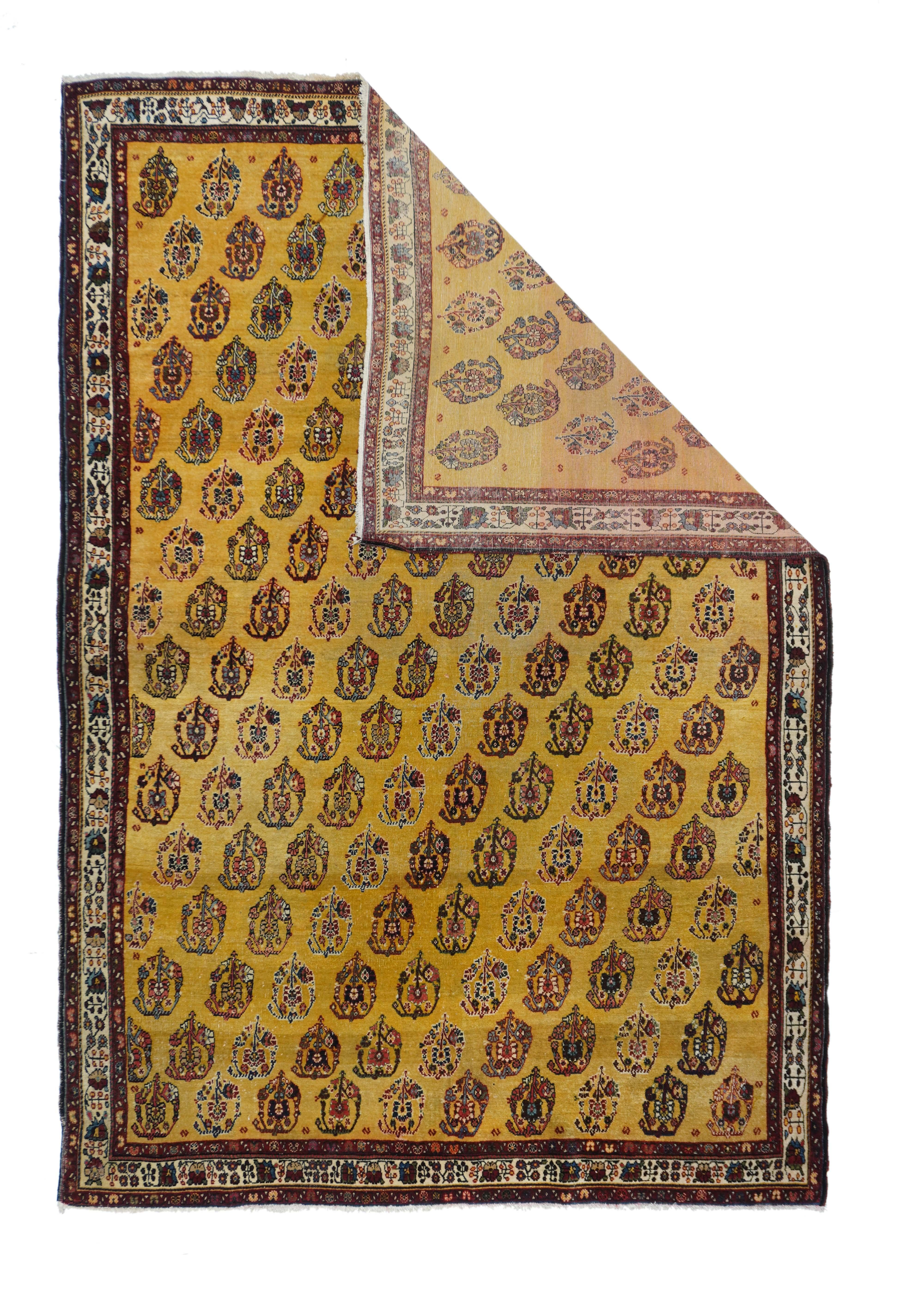 Antique Qashqai rug 5'7'' x 8'2''.