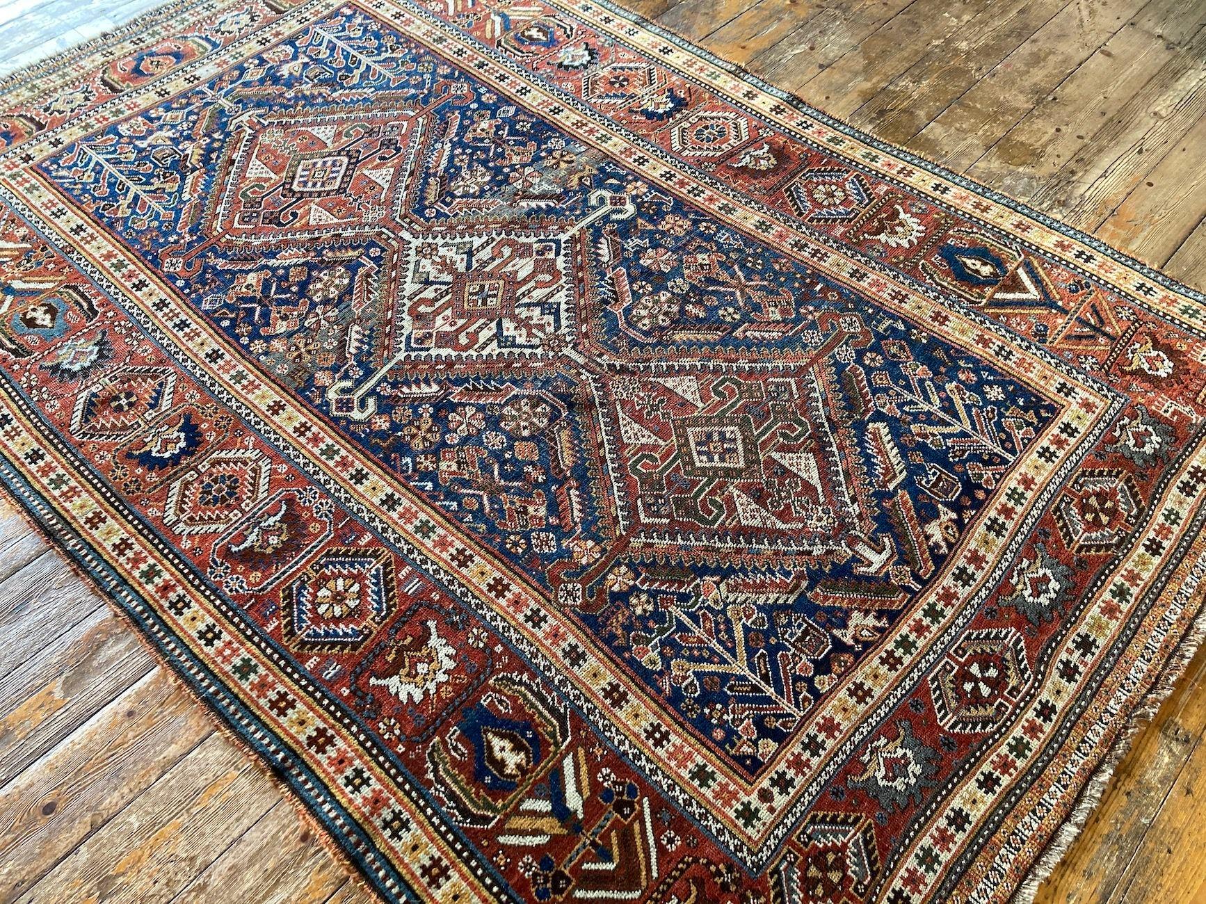 Antiker Qashqai-Teppich (Wolle) im Angebot