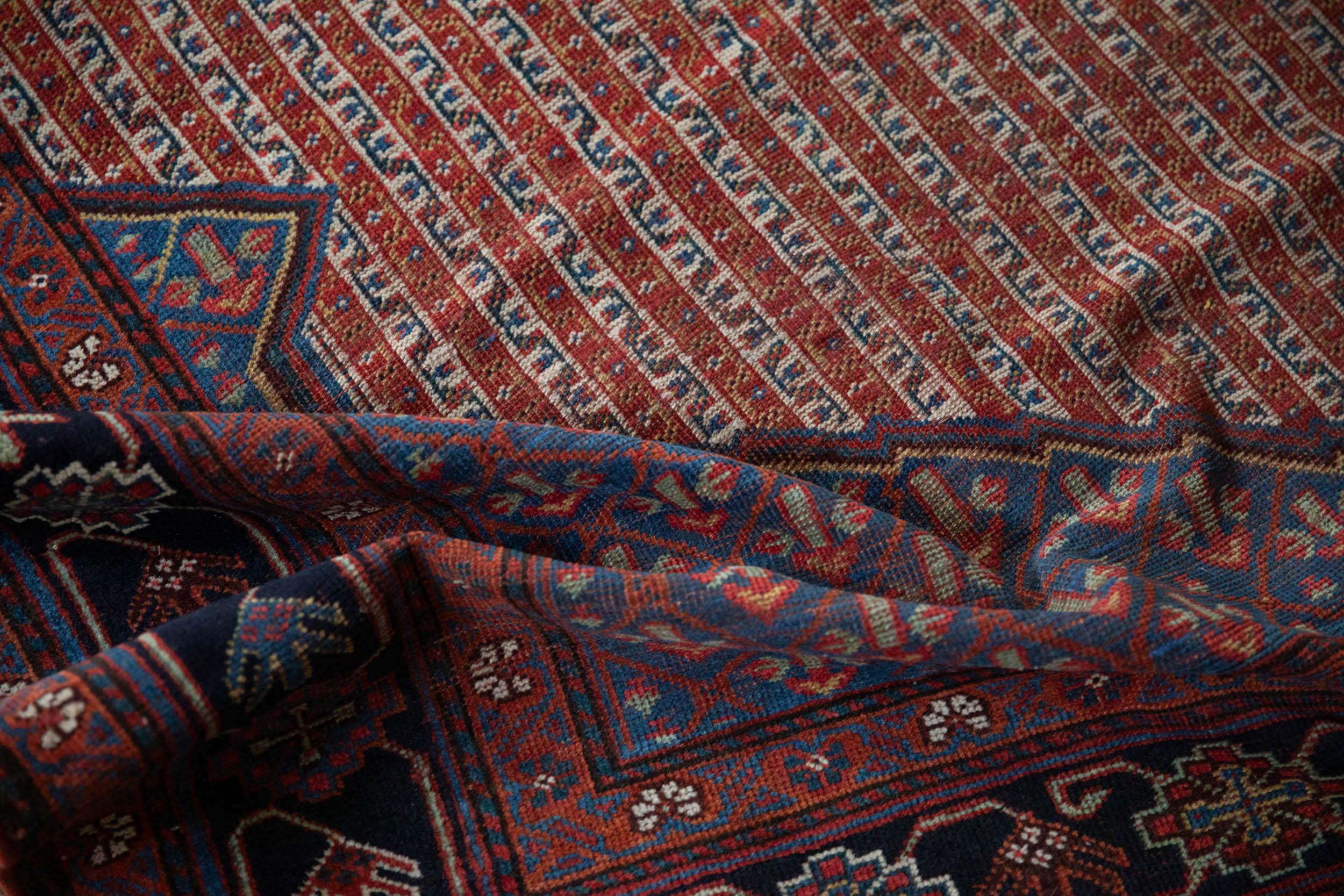 Wool Antique Qashqai Rug Runner For Sale
