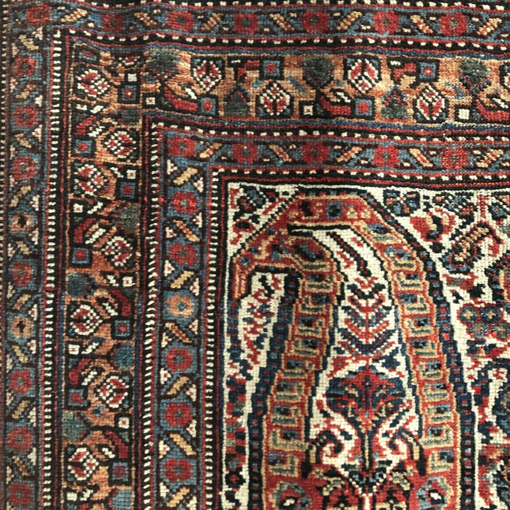 Mid-19th Century Antique Qashqai Rug, Shiraz, Southern Persia For Sale