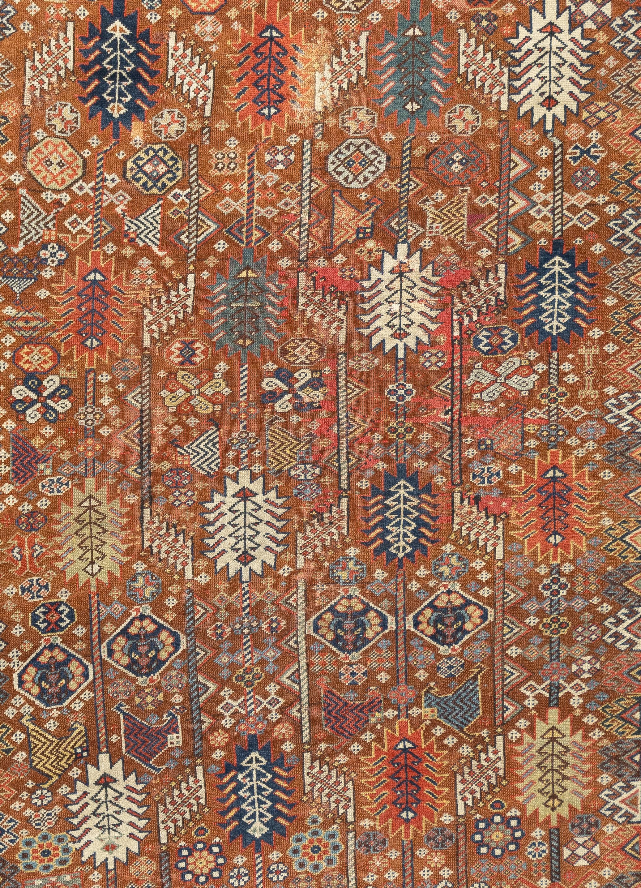 Perse Tapis Antiquities Qashqai Shekarlou 5'8'' x 7'7'' en vente