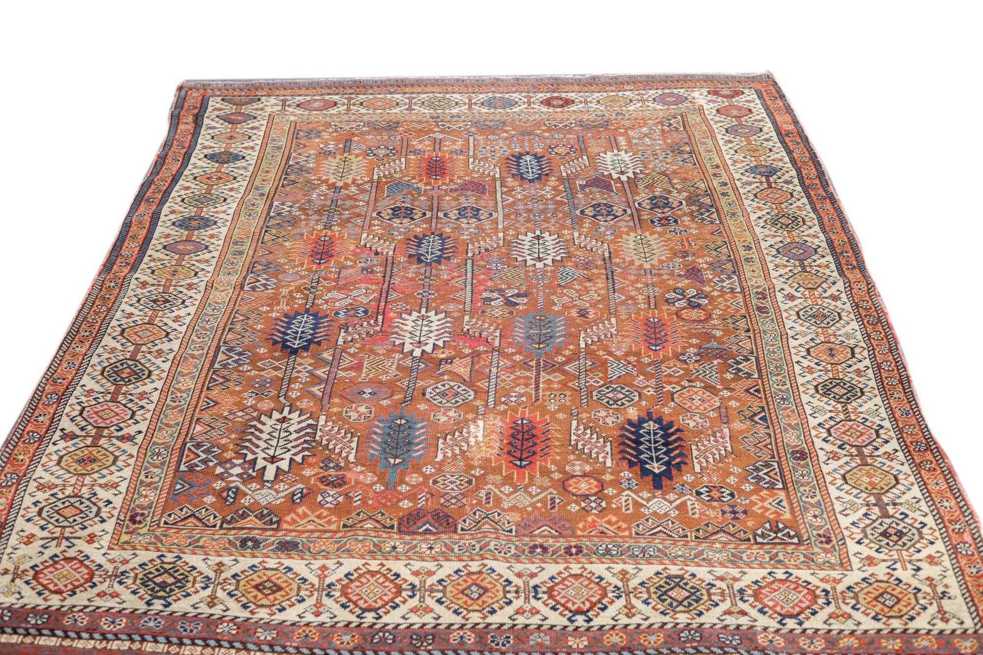 Laine Tapis Antiquities Qashqai Shekarlou 5'8'' x 7'7'' en vente