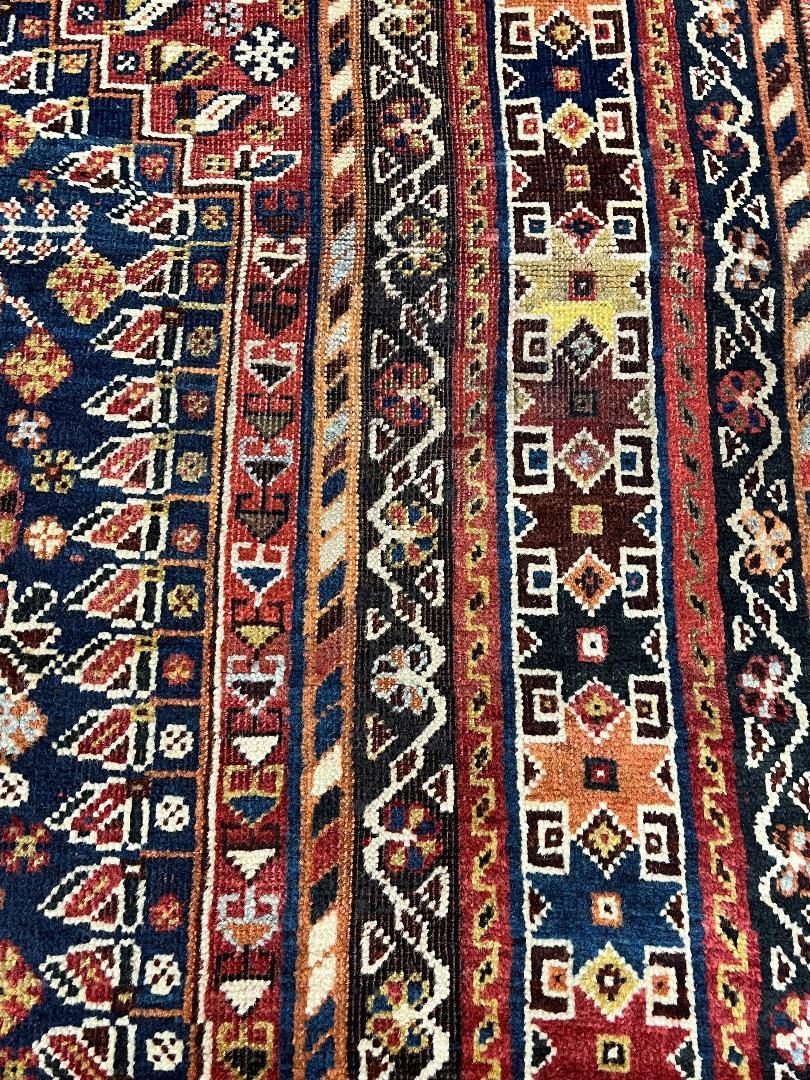 The Qashqai are a tribal federation living in southwestern Persia/Iran along the Zagros Mountains, mostly in the Fars and Khuzestan Provinces. The women in this tribe have long had a reputation of being both skilled and prolific weavers.  Much of