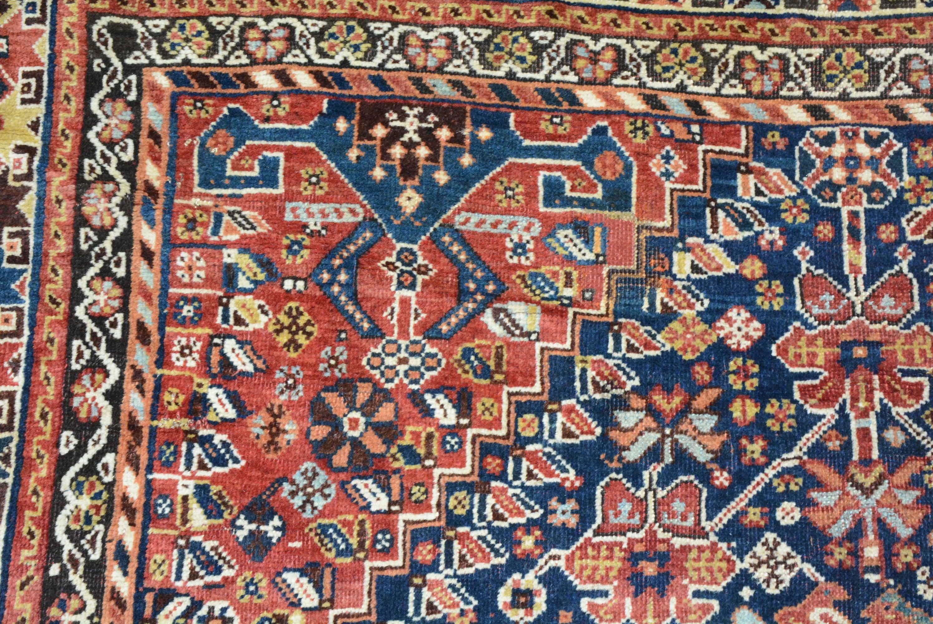 19th Century Antique Qashqai Shiraz Carpet For Sale