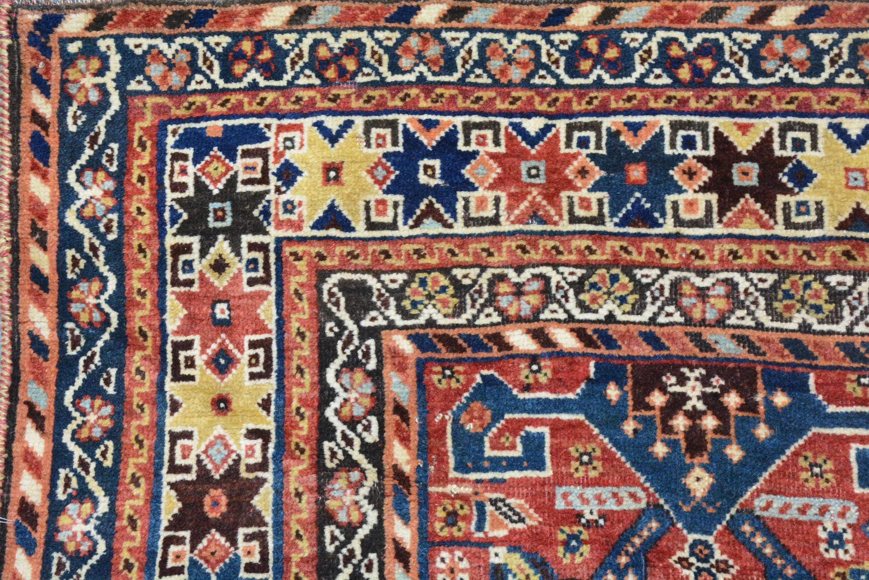 Wool Antique Qashqai Shiraz Carpet For Sale