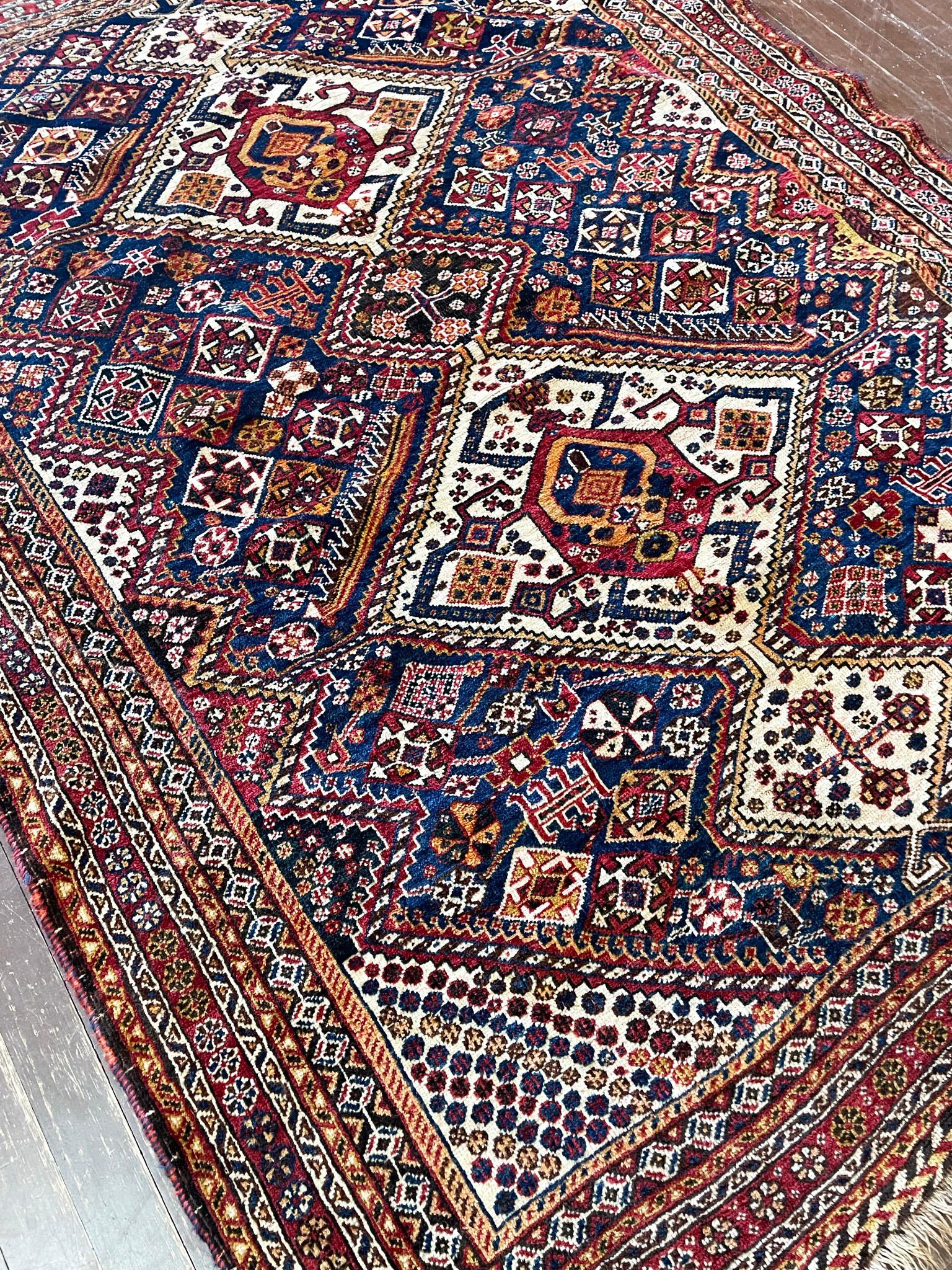Tribal Antique Qashqai/ Shiraz Rug For Sale