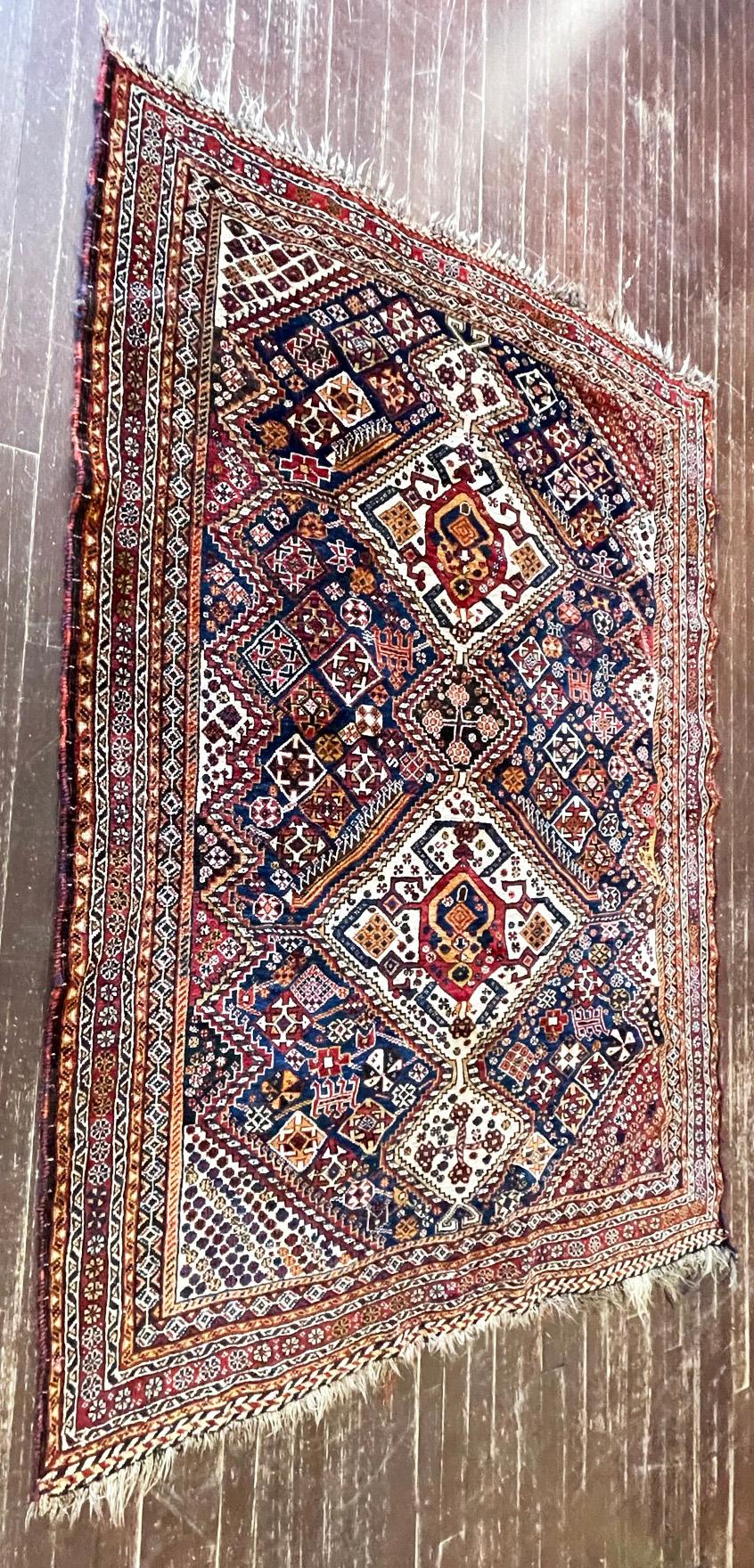 Persian Antique Qashqai/ Shiraz Rug For Sale