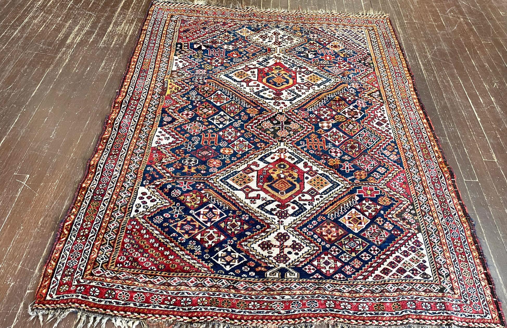 Antique Qashqai/ Shiraz Rug In Good Condition For Sale In Evanston, IL