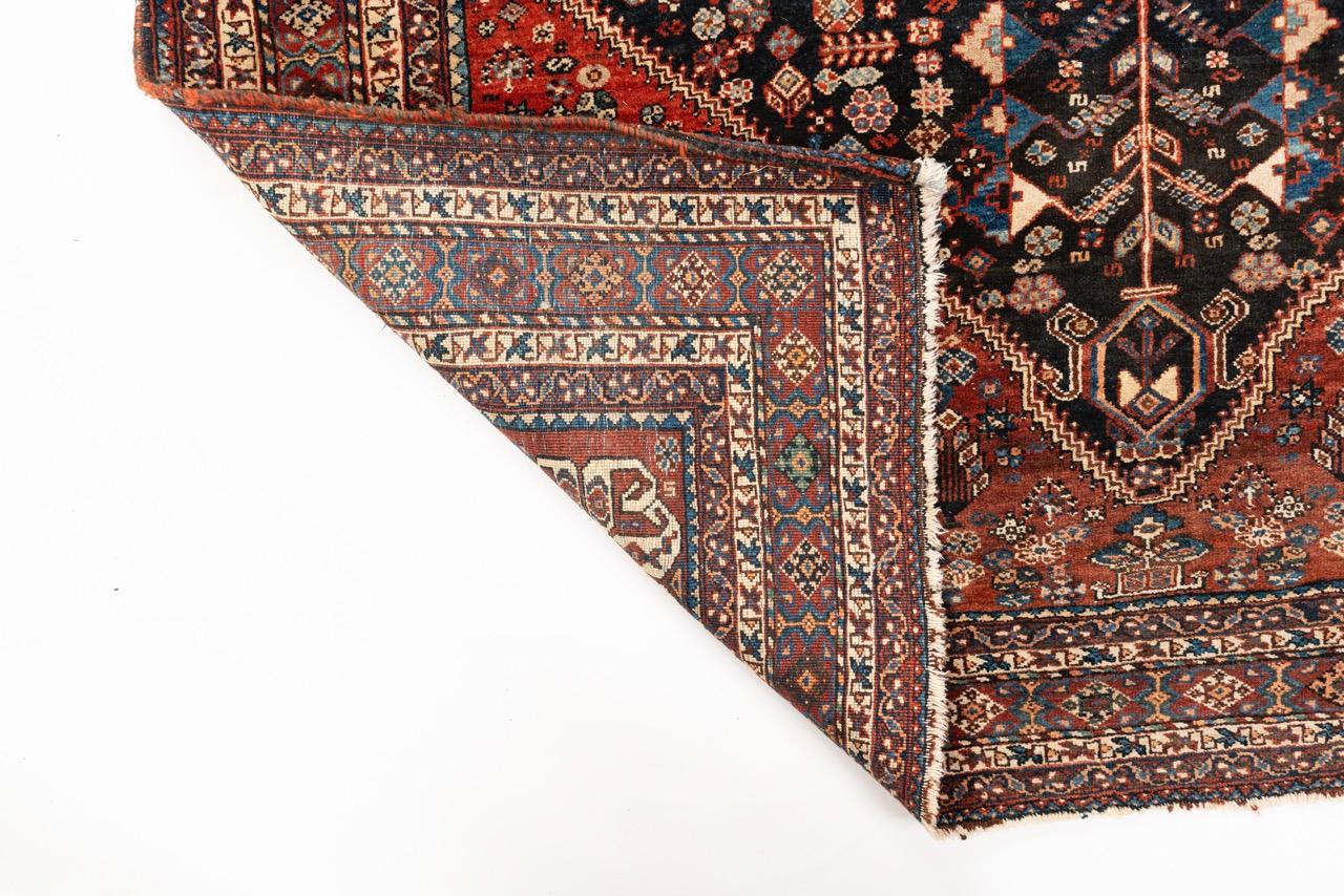 Late 19th Century Antique Qasqai Carpet For Sale