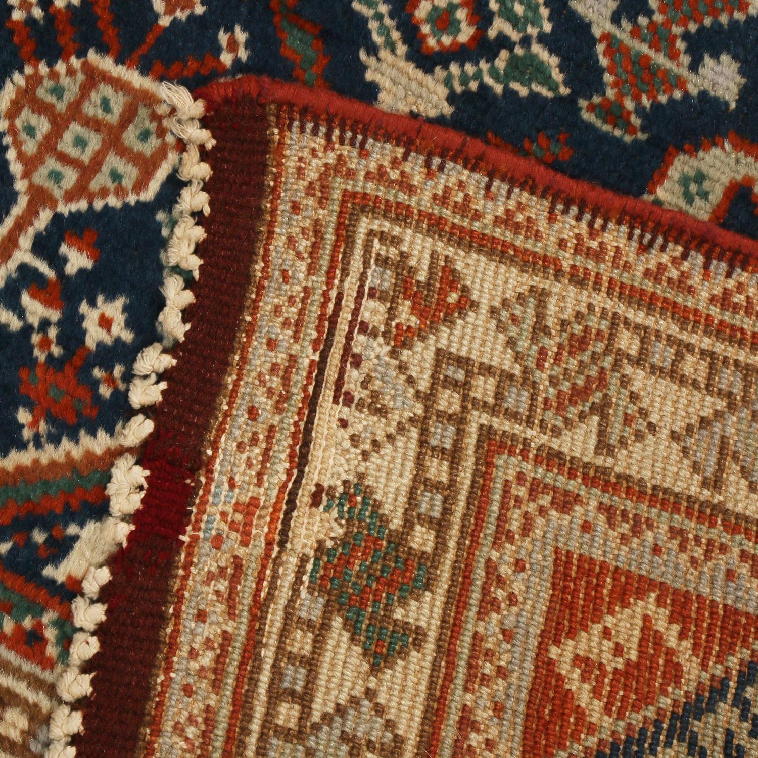 Late 19th Century Antique Qasqhai Beige and Burgundy Geometric-Floral Wool Rug by Rug & Kilim For Sale