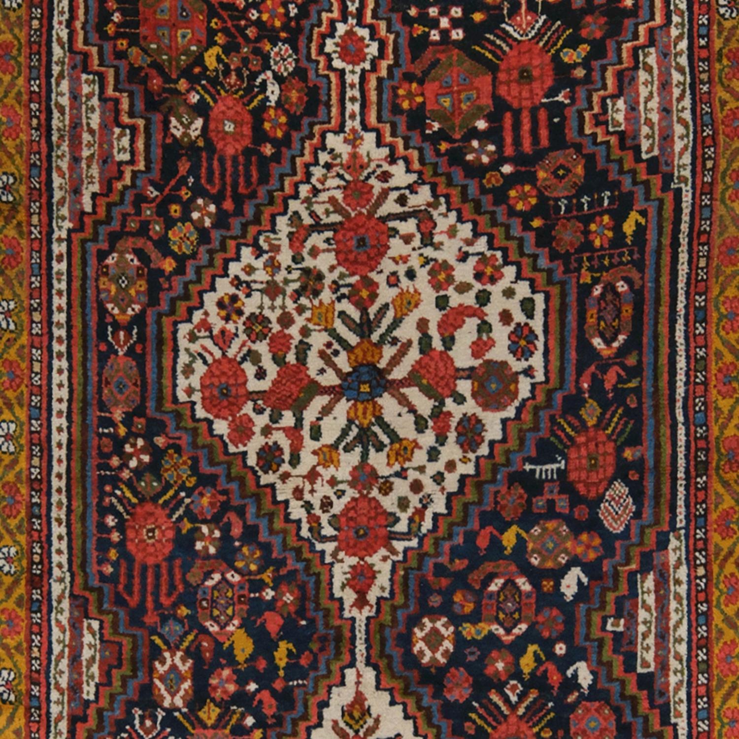 Perse Tapis Qhasqai ancien - Tapis Qhasqai de la fin du 19ème siècle en vente