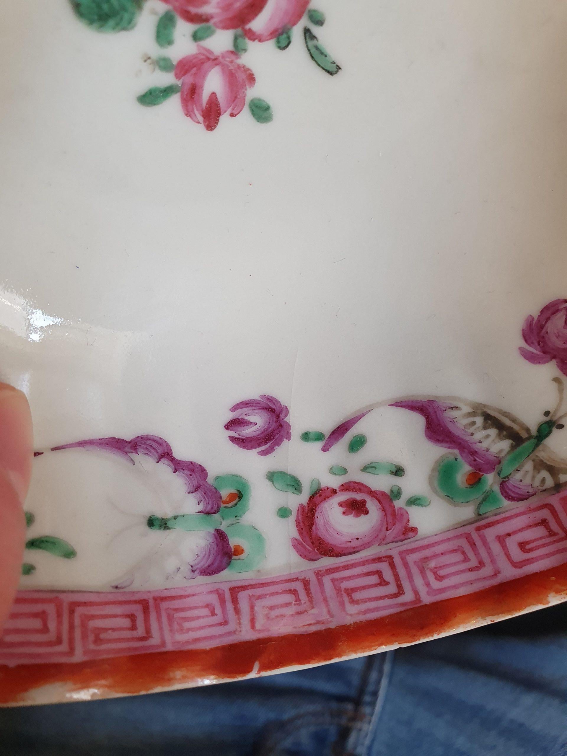 Antique Qianlong 18th Century Mandarin Rose Porcelain Bowl Chinese Hunting Scene 13