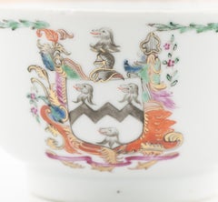 Antique Qianlong Armorial Tea Bowl Chinese Porcelain, China, 18th Century