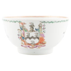 Antique Qianlong Armorial Tea Bowl Chinese Porcelain, China, 18th Century