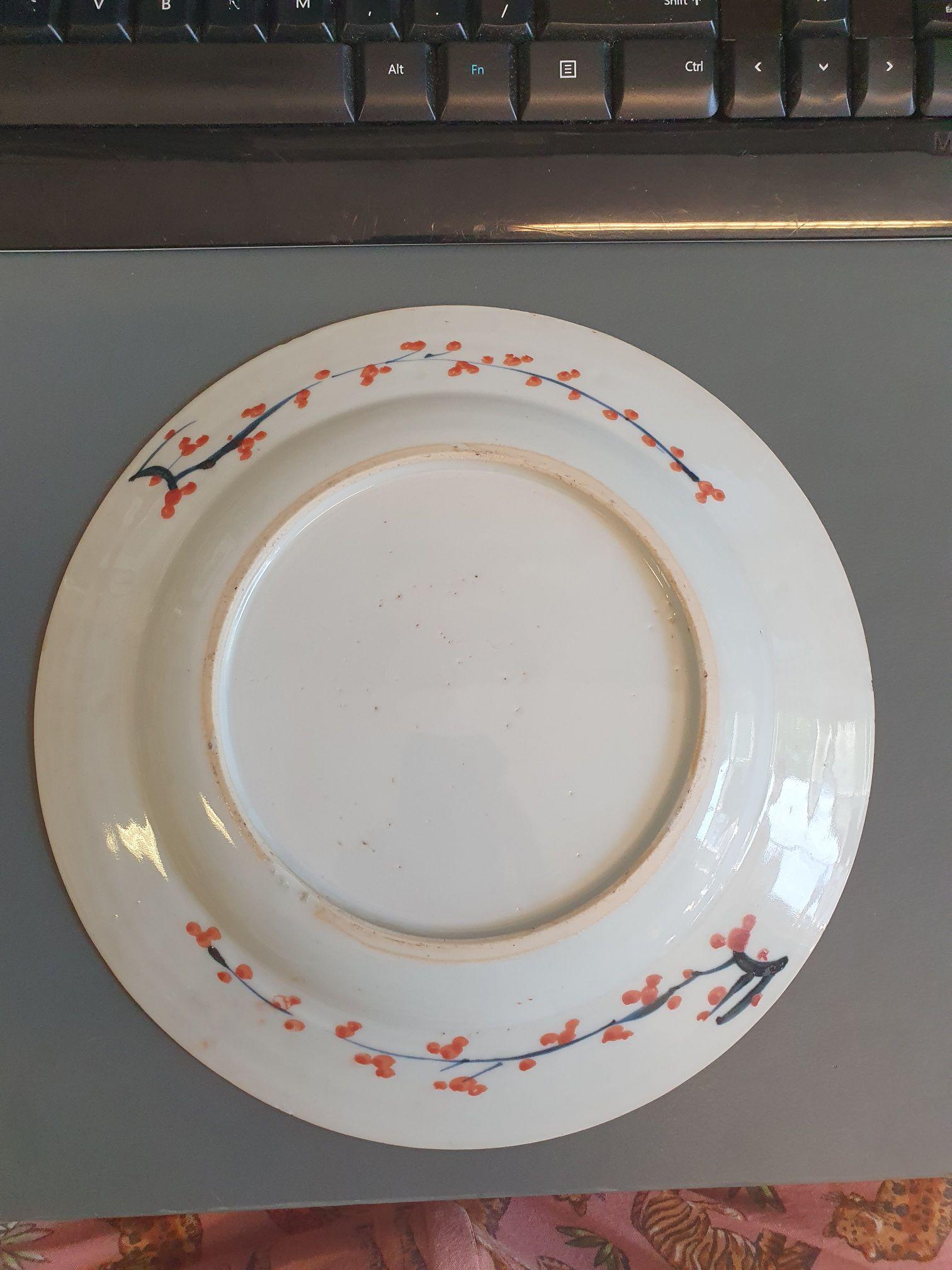 18th Century and Earlier Antique Qianlong Bont Porcelain Deer Bird Chinese Plates, 18th Century For Sale