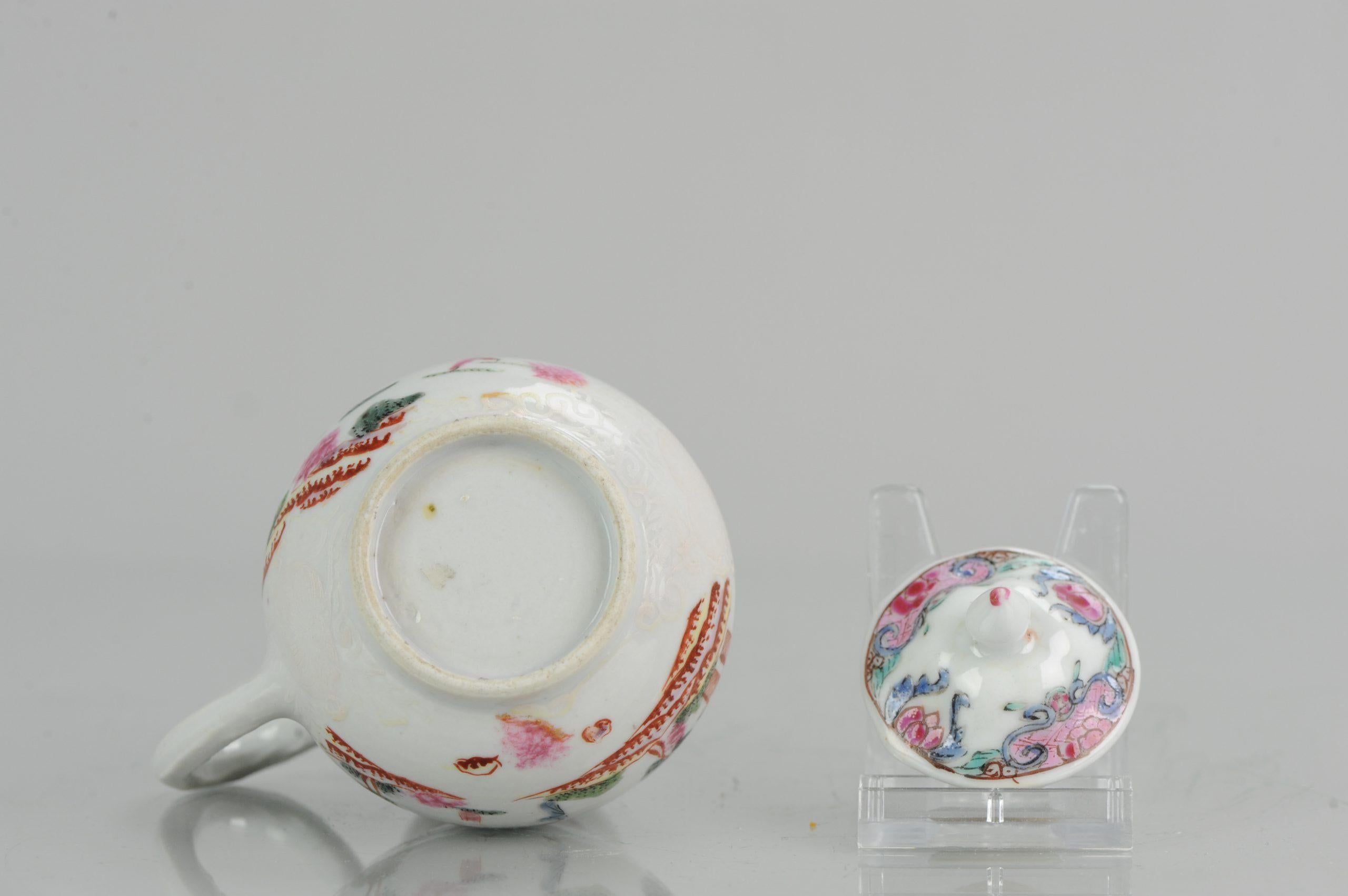 18th Century and Earlier Antique Qing Chinese Porcelain Chine de Commande Creamer Fencai, 18 Century For Sale