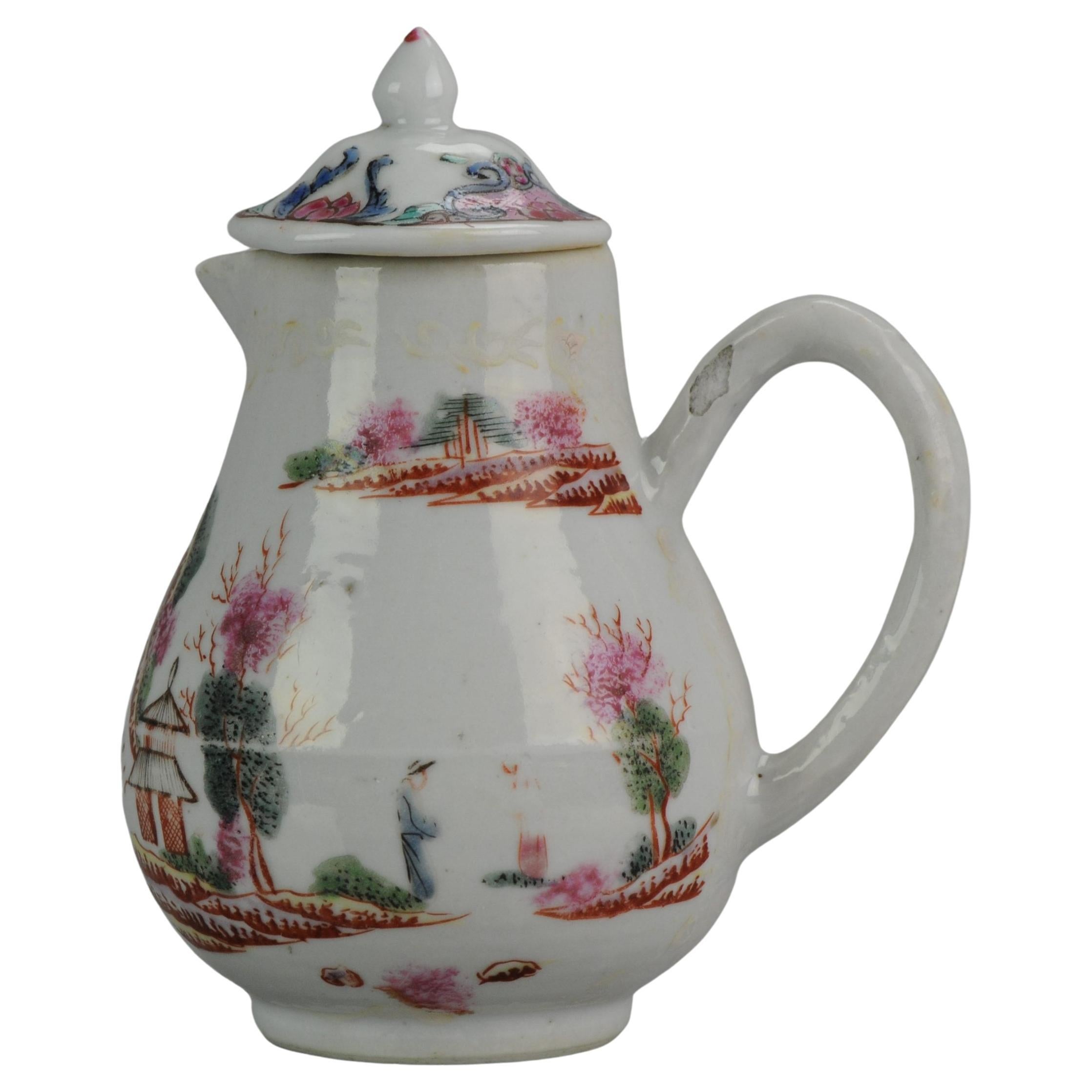 Antique Qing Chinese Porcelain Chine de Commande Creamer Fencai, 18 Century