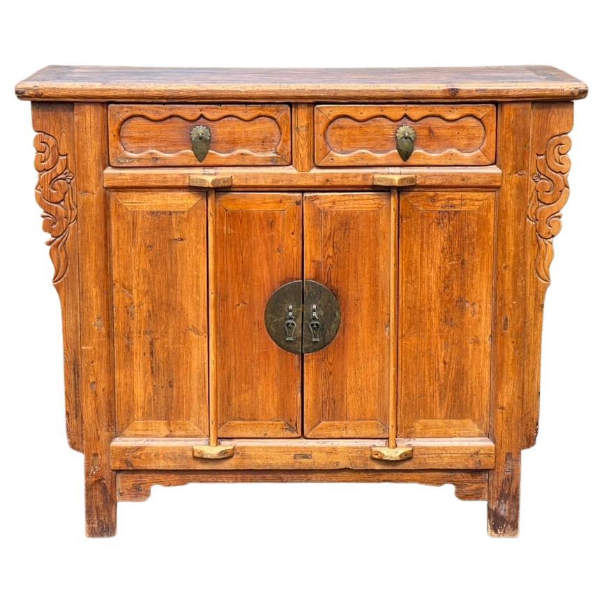 Antique Qing Dynasty Butterfly Cabinet c. 1800s For Sale