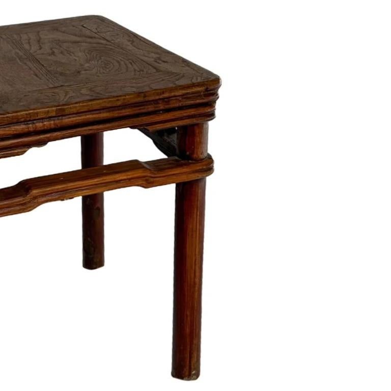 Chinese Antique Qing Dynasty Carved Square Side Table Stool For Sale