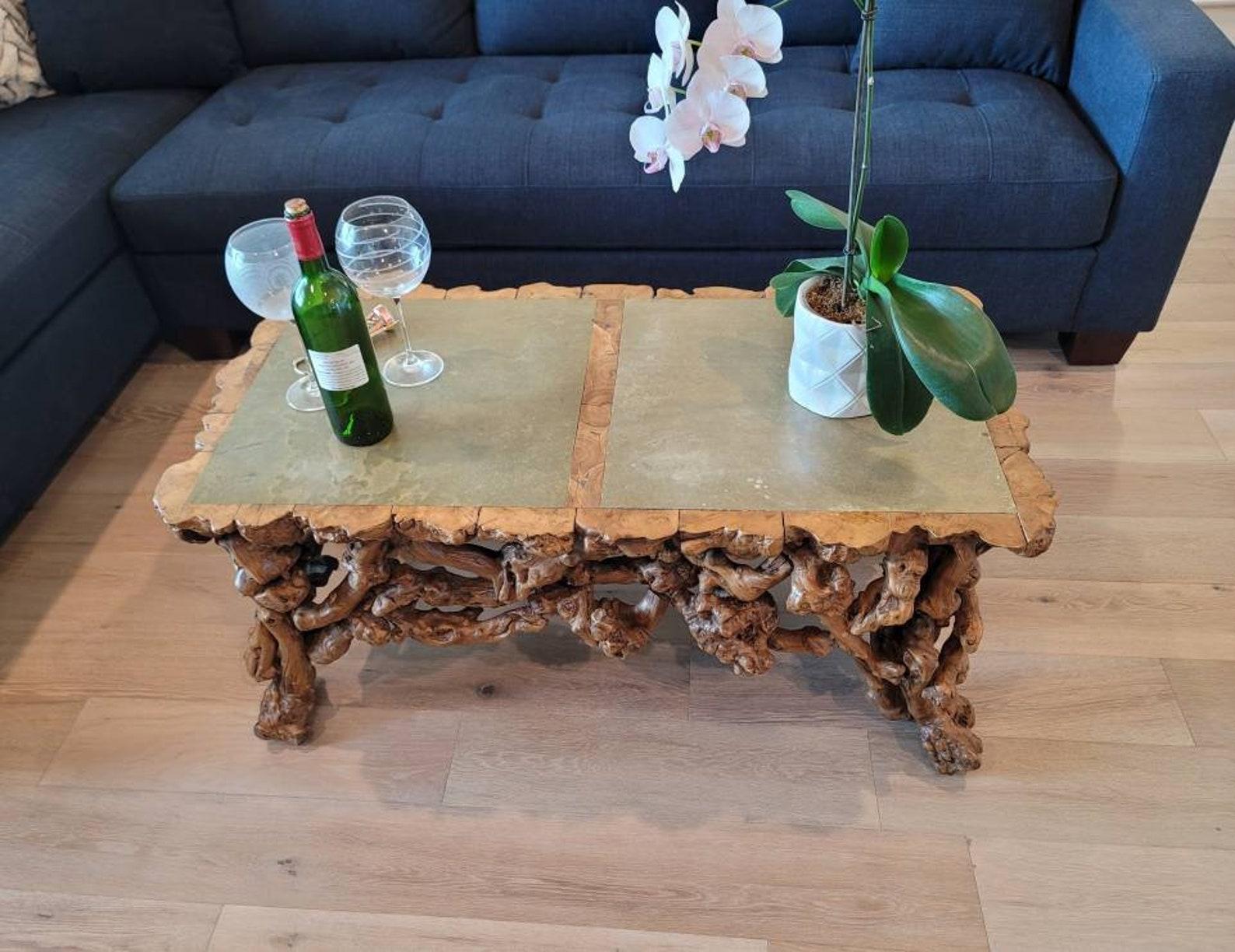 Antique Qing Dynasty Chinese Burl Root Wood Coffee Table In Good Condition For Sale In Forney, TX