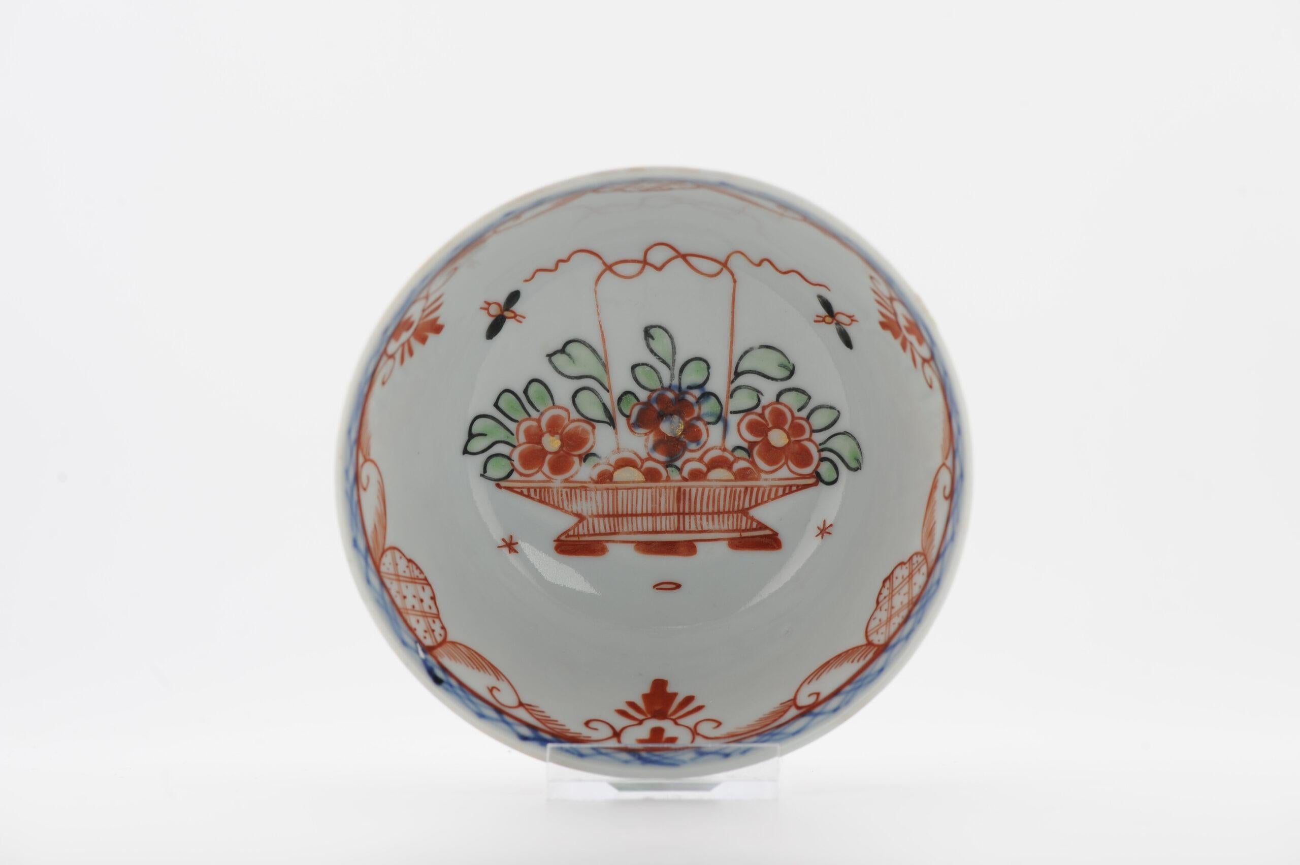Sharing with you this very nicely Dutch decorated Chinese Porcelain Yongzheng bowl. What you see is a Jingdezhen made porcelain bowl from around 1710-1730. Later decorated in Holland. There is also anhua (hidden decoration) on the outside