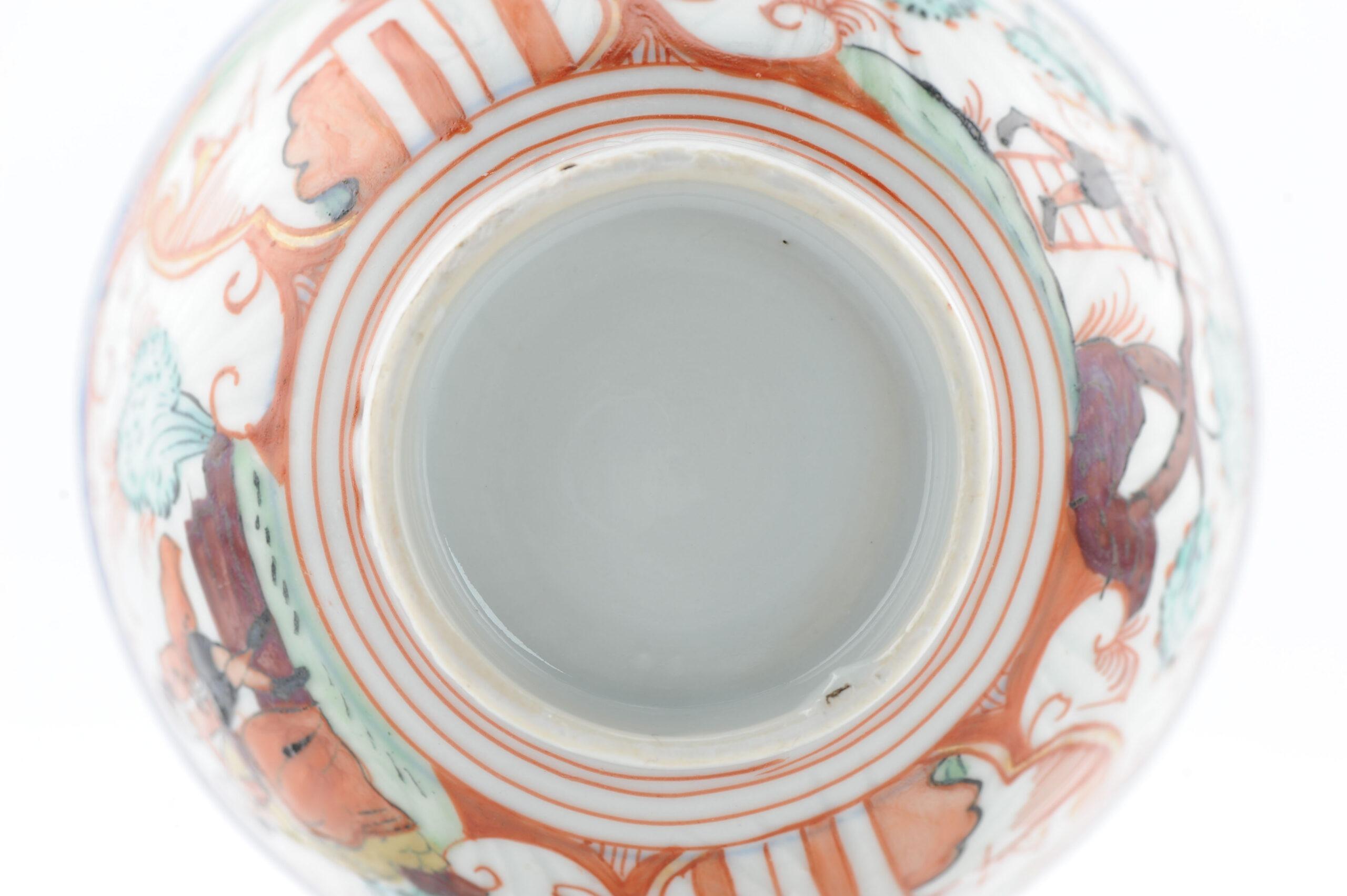 Antique Qing Dynasty Chinese Porcelain Bowl Amsterdams Bont, 1730ca For Sale 1