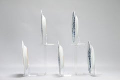 Antique Qing Dynasty Chinese Porcelain Dishes Blue and White China, 1720