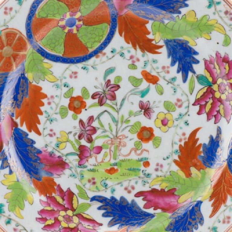 Ancienne feuille de tabac en porcelaine chinoise de la dynastie Qing Amsterdams Bont, 1750 env. en vente 1