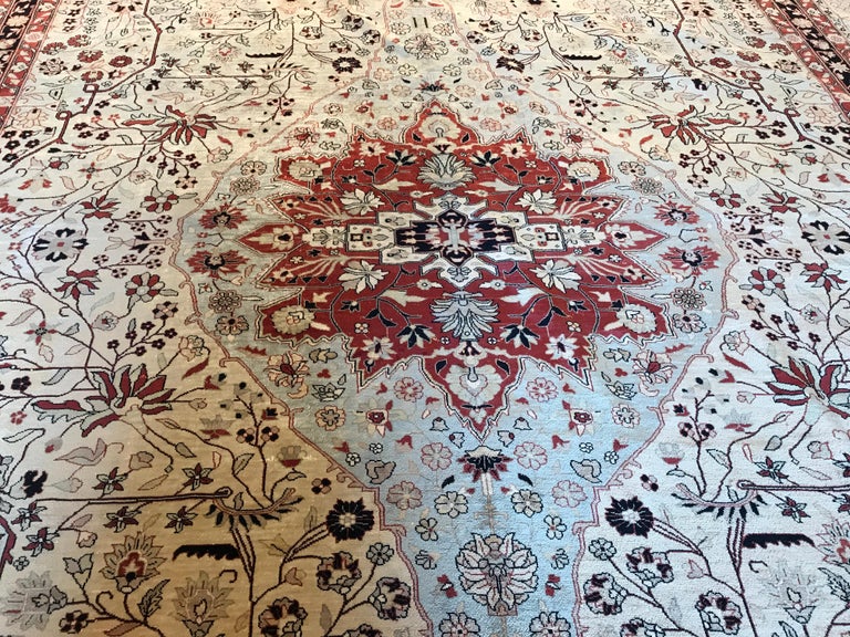 Antique Qom Silk Rug For Sale at 1stDibs