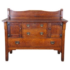 Antike urige Möbel Stickley Bros Quartersawn Eiche Mission Sideboard Buffet