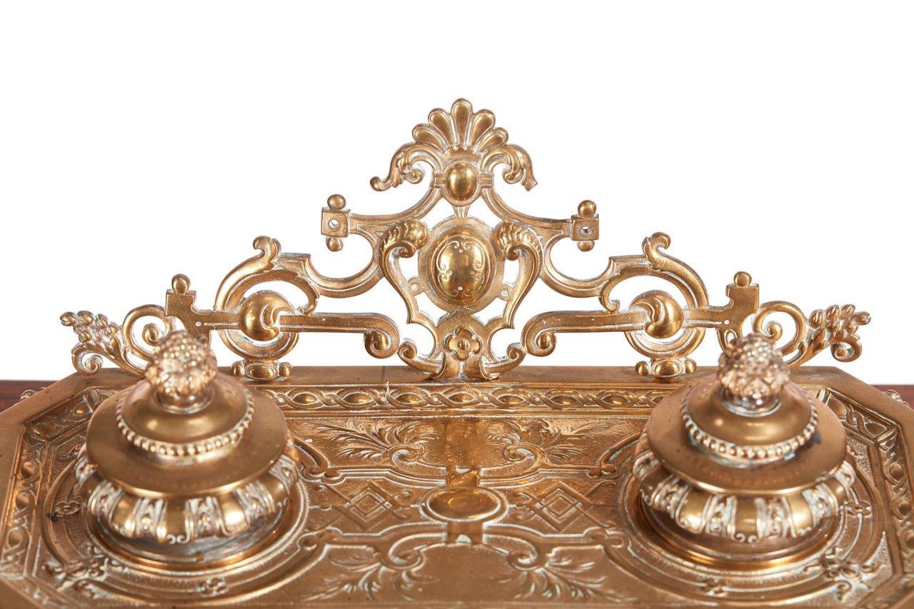 Antique Quality 19th Century French Cast-Brass Desk Set For Sale 3