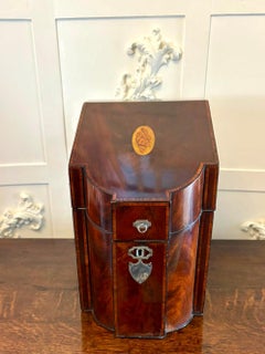 Porte-lettres en acajou géorgien du XIXe siècle de qualité ancienne