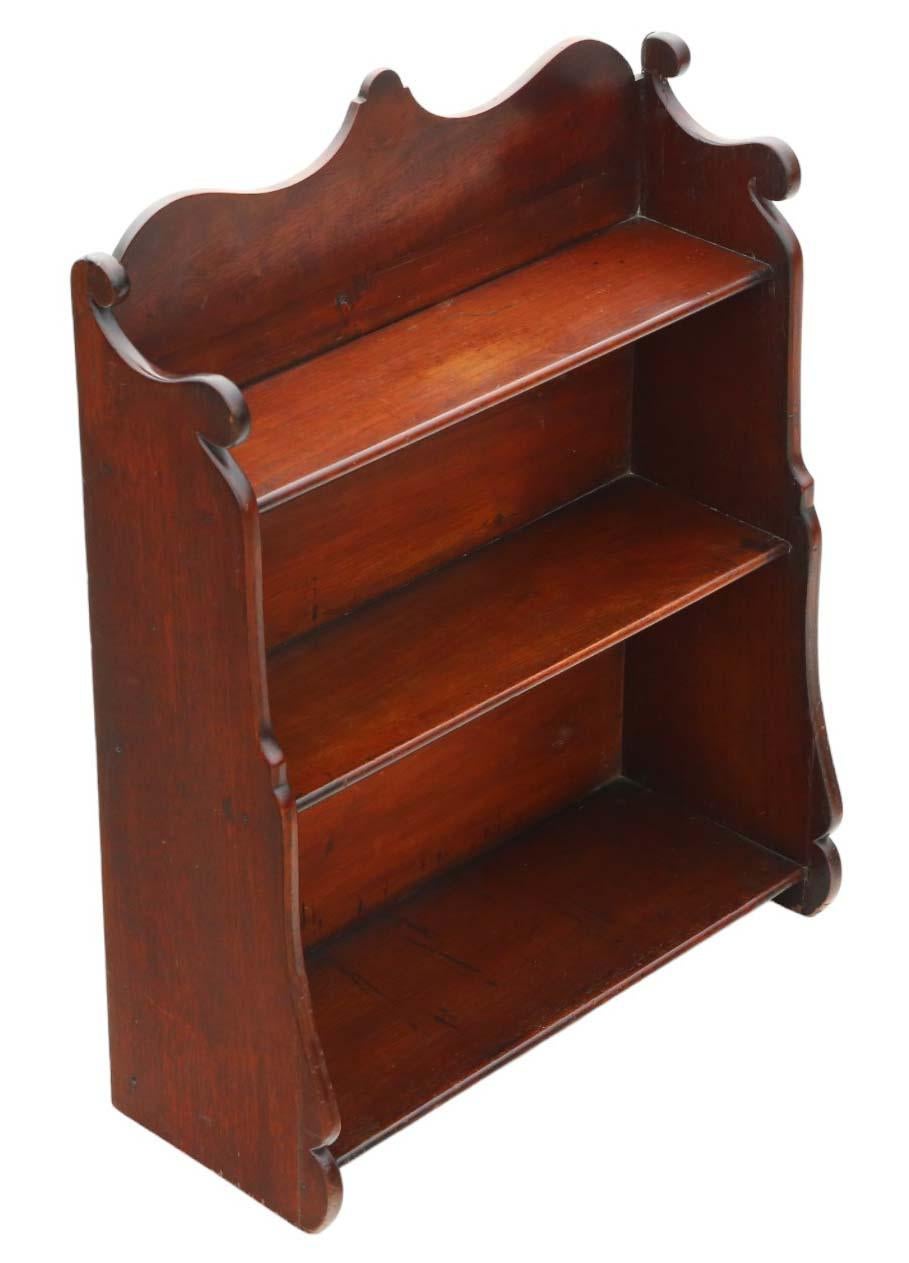 Antique quality 19th Century mahogany bookcase shelves floor or wall In Good Condition For Sale In Wisbech, Cambridgeshire