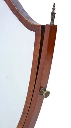 Antique Quality 19th Century Mahogany Shield Dressing Table Swing Mirror