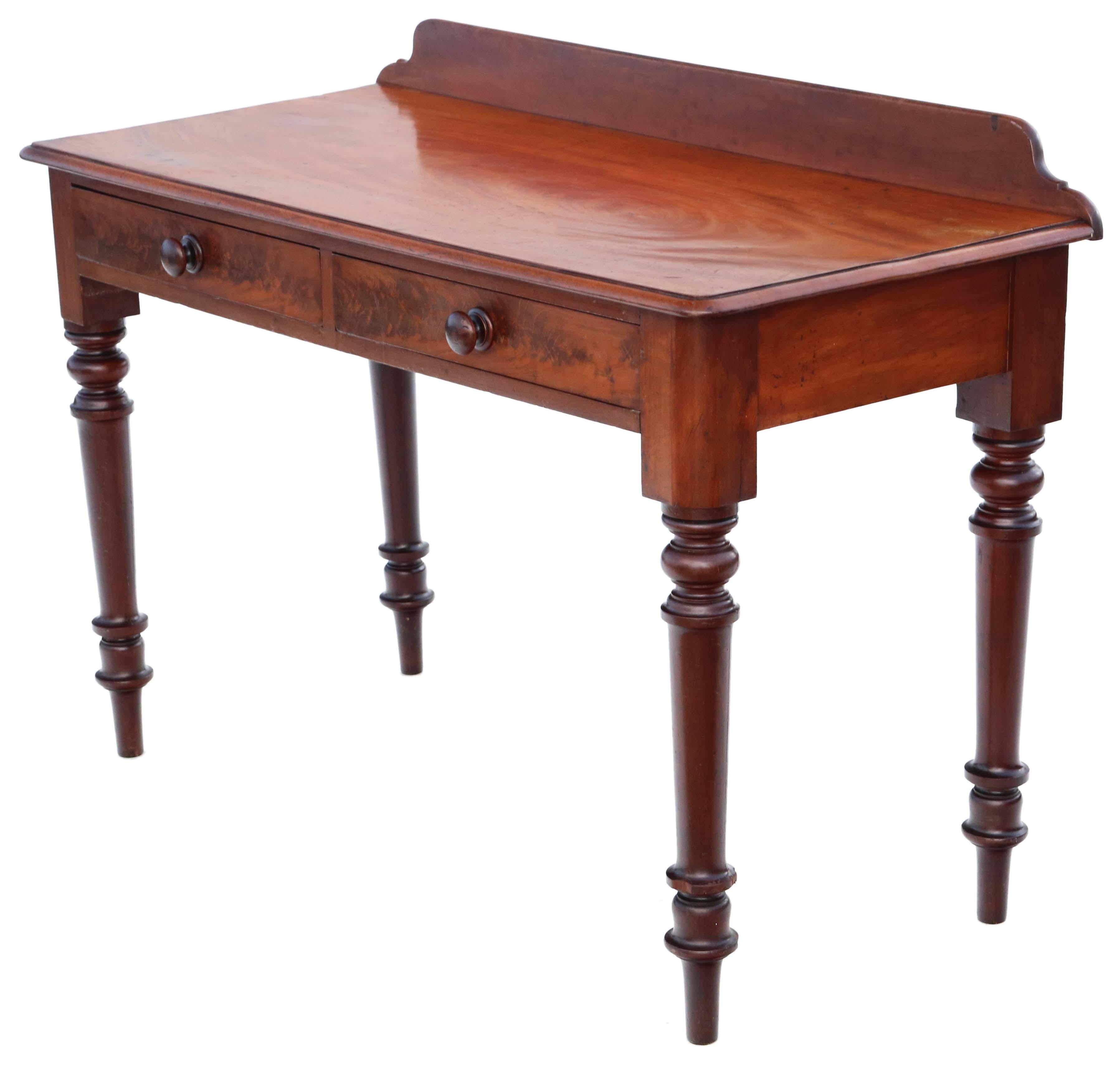Antique quality 19th Century mahogany writing side dressing table desk 3