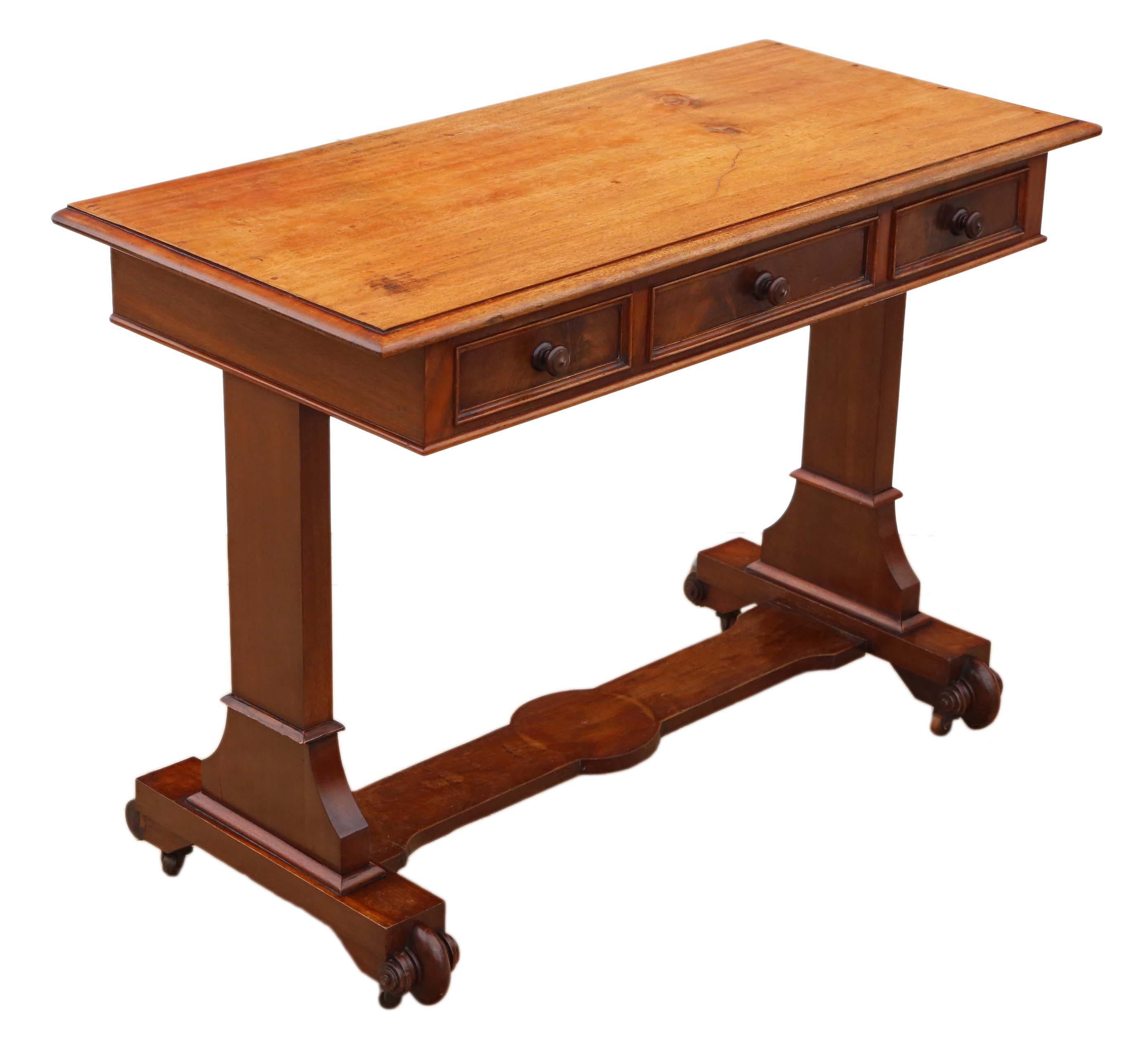 Antique Quality 19th Century Mahogany Writing Side Table Desk 2