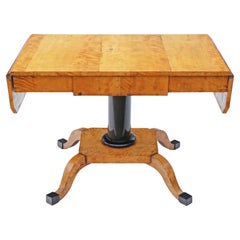 Antique Quality 19th Century Swedish Biedermeier Satin Birch Sofa Writing Table