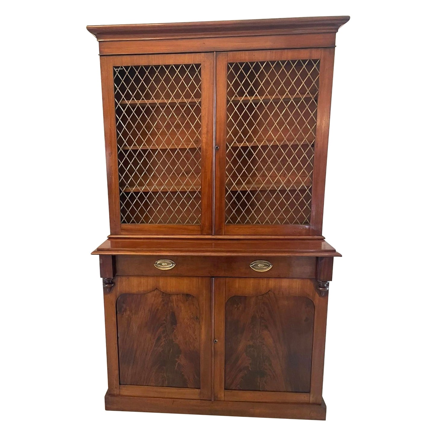 Librería antigua de caoba del siglo XIX, de la época de Guillermo IV, de gran calidad en venta