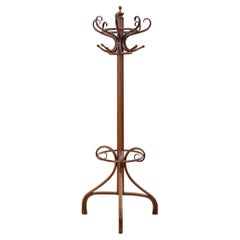 Support pour chapeaux, manteaux, bâtons et parapluies en bois courbé de qualité ancienne A Hall