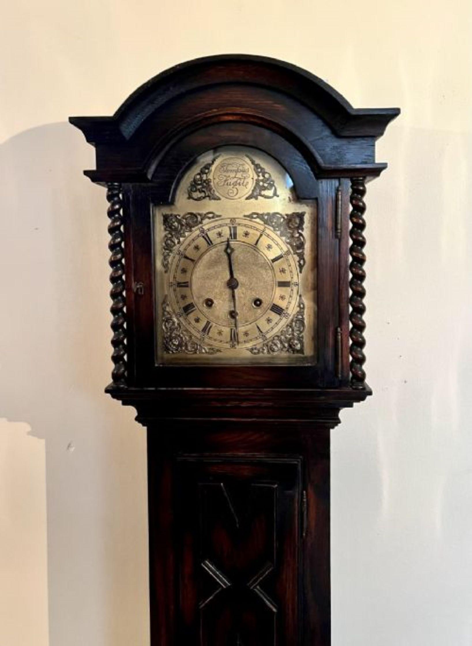Antique quality brass arched dial grandmother clock  In Good Condition In Ipswich, GB