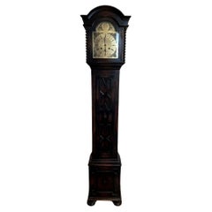 Antique quality brass arched dial grandmother clock 